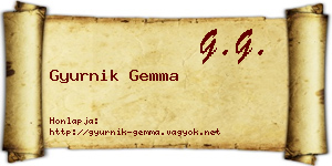 Gyurnik Gemma névjegykártya